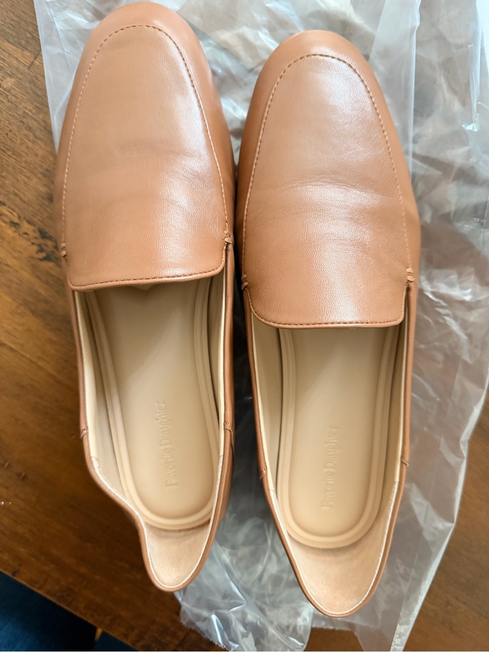 Leather Slip-On Loafers in Tan by Favorite Daughter